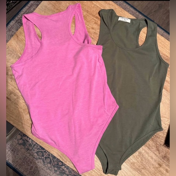 Zenana Outfitters Tops - Zenana Outfitters Duo: Rose and Olive Bodysuits